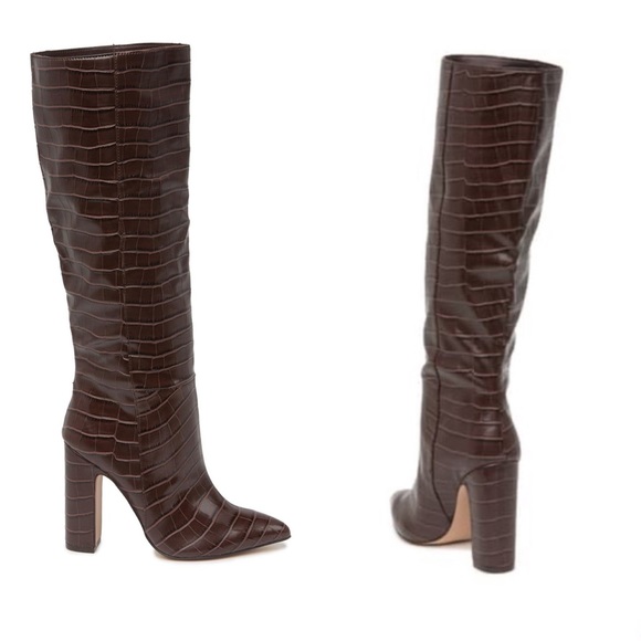 NWT Steve Madden Nikitta Croc Embossed Boots - Picture 2 of 6